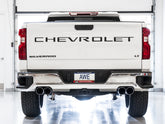 AWE 0FG Catback Split Rear Exit Exhaust for 4th Gen Silverado/Sierra 1500 5.3L (With Bumper Cutouts) - Quad Chrome Silver Tips - Mounted